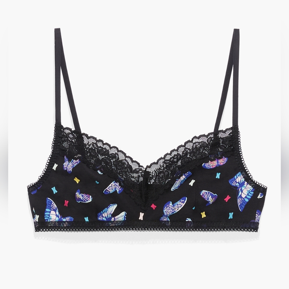 Cotton Essentials Lace-Trim Bralette